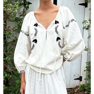 EMERSON FRY LUCY DOVE EMBROIDERY BLOUSE Size L - SALT ORGANIC SIZE L